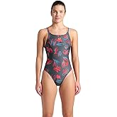 Arena Womens Arena Performance Women's Floral Lace Back Plus Training Swimsuit Ladies Bathing Suit