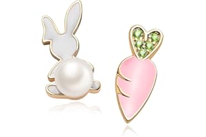 MUYAN Cute Small Easter Bunny Earrings for Women Carrot Rabbit Easter Studs Holiday Jewelry