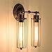 Vintage Wall Lamp Adjustable Industrial Rustic Wire Cage Wall Light Retro Style Indoor Lighting Fixture ;Moonkist (With 2 Light) (Bronze)