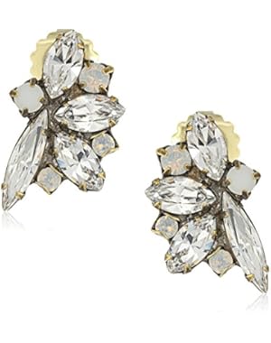 Fanned Navette Crystal Post Earring