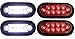 2 Clear Lens Red + 2 Strong White 6