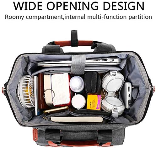 Travel Laptop Backpack, Doctor Teacher Work RFID Anti Theft Durable Laptops Backpack with USB Charging Port, Water Resistant Wide Open College School Computer Bag for Men Women Fits 15.6 Inch Notebook 3 Travel Laptop Backpack, Doctor Teacher Work RFID Anti Theft Durable Laptops Backpack with USB Charging Port, Water Resistant Wide Open College School Computer Bag for Men Women Fits 15.6 Inch Notebook