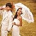AerWo White Handmade Battenburg Lace Flower Girls Parasol Wedding Bridal Braidsmaid Sun Umbrella Wedding Decoration