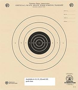 Amazon.com : 50 Foot Slow Fire Pistol Target Official NRA Target B-2 ...