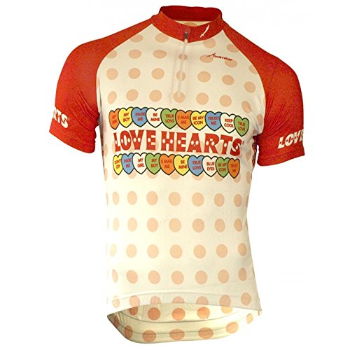Scimitar Sports Women's Loveheart Cycle Jersey - White, X Small