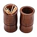Vumdua 2 PCS Bamboo shaped Wood Toothpick Holder, Dark Brown