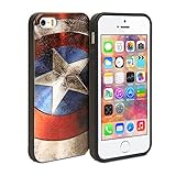 iPhone 5S Case,GMYLE Snap Cover Coated for iPhone 5 5S - Captain US Image Slim Fit Snap On Protective Hard Shell Back Case