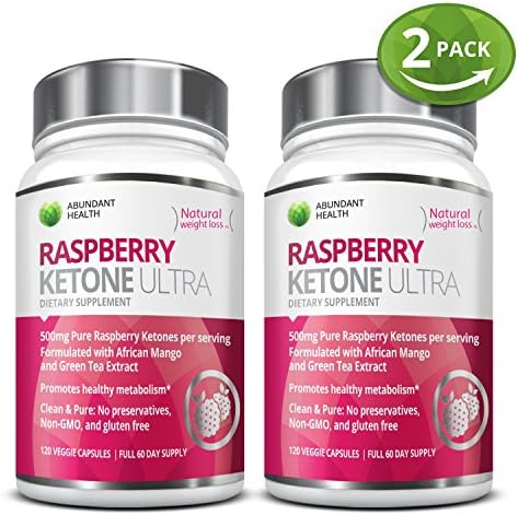2 Bottle Bundle - Save an Extra 10% - RASPBERRY KETONE ULTRA - 500MG Pure Raspberry Ketones per Serving with African Mango and Green Tea Extract for Weight Management
