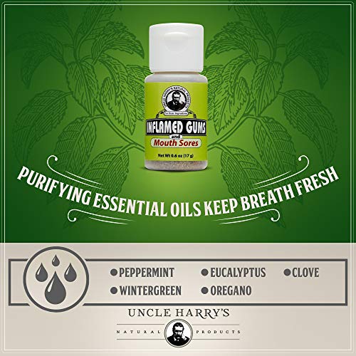 Uncle Harry's Inflamed Gums & Mouth Sores Tooth Powder Powder Toothpaste for Gum Health