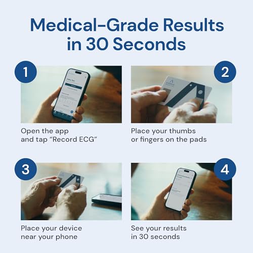 KardiaMobile Card Credit-Card sized ECG Monitor, Medical-Grade & Health Canada Licensed Personal Heart Monitor, Compatible with Most Smartphones and Tablets