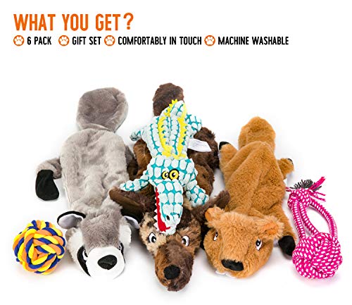 AZSSMUK Dog Squeaky Toys, No Stuffing Plush Dog Toy Set - Durable Washable Pet Dog Rope Chew Squeaki - //medicalbooks.filipinodoctors.org