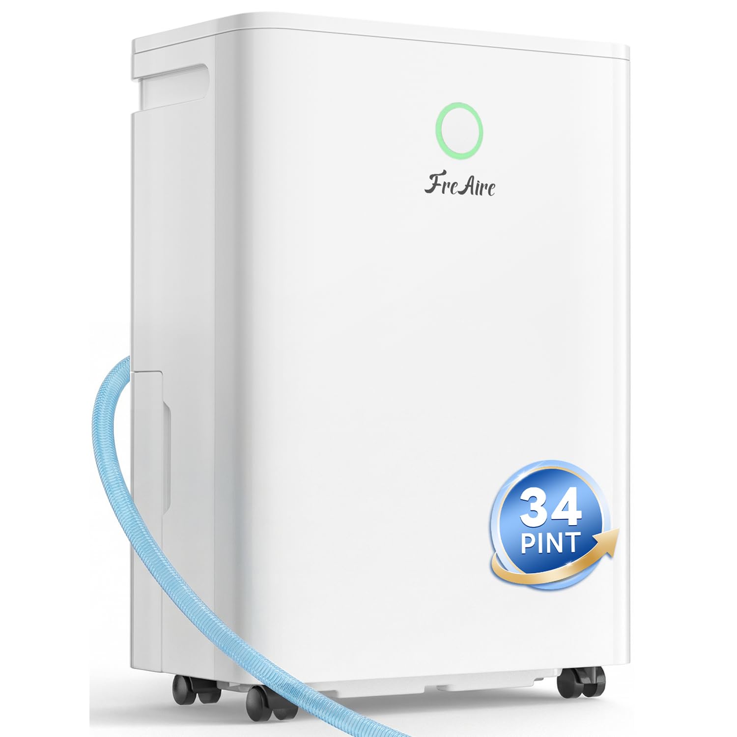Photo 1 of FreAire 2500Sq.Ft Dehumidifier, 34Pint Dehumidifiers for Home, Quiet Dehumidifier for Basement, Bedroom, Bathroom, with 6.56FT Drain Hose, 0.53Gal Water Tank, 3-Color Humidity Light