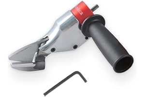 Mershca Professional Sheet Metal Cutter Drill Attachment, Heavy Duty Metal Shear Attachment with 360° Pivoting Handle, Power Tool Accessory for Curved & Straight Cutting on Steel, Aluminum & Iron- R