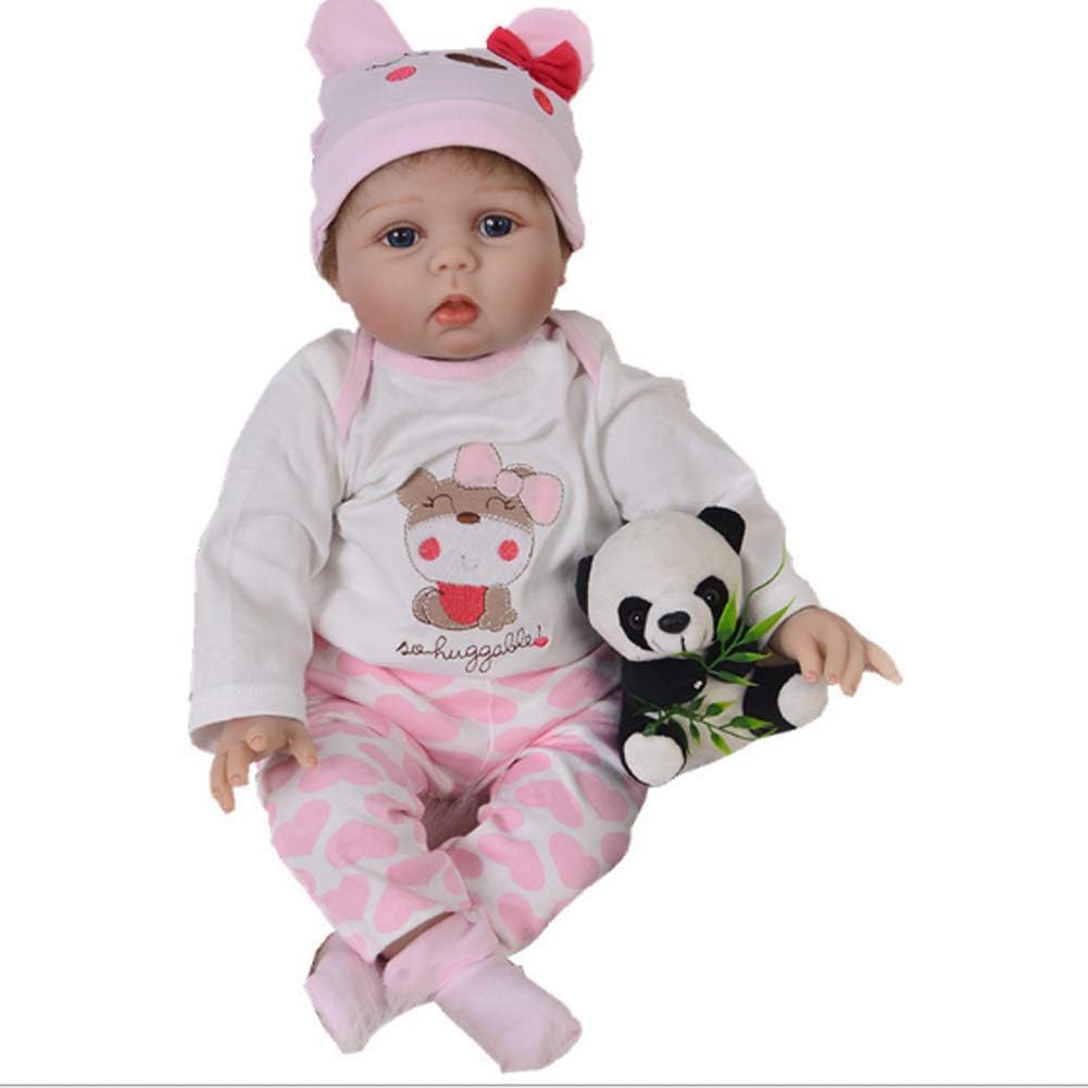 Prezzo JTYX DOLLS 55 cm Rinato Bambino Corpo in Tessuto Silicone Morbido Bambola di Simulazione Occhi Blu Regalo di Compleanno per Bambini realistici per Bambole Playmate Neonato (Non Lavabile),Color1,55cm Offerte