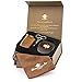 Beard Care Grooming Kit for Men - Boar Bristle Beard Brush, Sandalwood Beard Comb and Facial Hair Trimming Scissors by GentlemanRa.