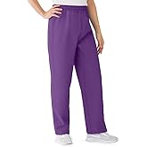 Medline AngelStat Women's Elastic Waist Scrub Pants with Drawstring Purple