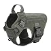 ICEFANG Military Dog Harness Medium Breed,Tactical K9 Working Dog Vest,Molle Hook and Loop Self Adhesive Tape,No Pulling Front Clip, Metal Buckle Easy Put On Off (M (25"-30" Girth), RG-Metal Buckle) primary