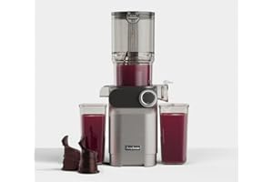 Anybear Cold Press Juicer, 200W Slow Masticating Juicer 4.3" Large Feed Chute Fit Whole Fruits Vegetables | Upgraded Auger | 