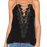 Women's Summer Sleeveless V Neck Lace Up Criss