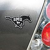 NCAA SMU Mustangs Silver Team Logo Chrome Auto Emblem