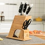 Bamboo Knife Block- Universal Knife Storage with 6
