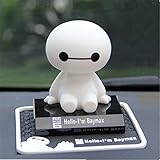 New Big Size Pop Big Hero 6 Baymax Cute Cartoon Bobblehead Doll Toy Car Accessories/dashboard Bobblehead for Car/ Interior Decoration, Bobble Head Toy with Non-slip Mat, Kid's Gift (Black)