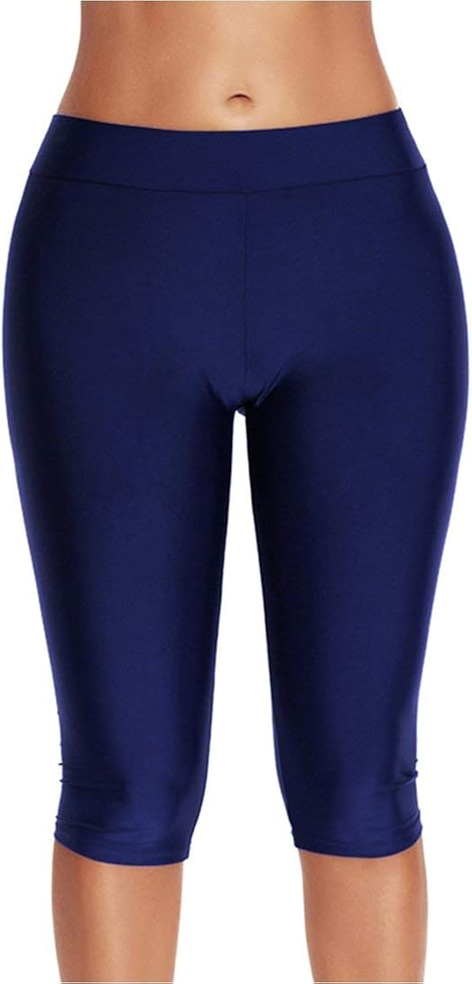 Elodiey Women's Swim Shorts Knee Swimming Business High Length Waist