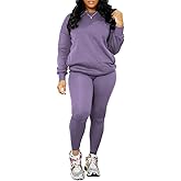 Nimsruc 2 Piece Outfits For Women Sweatsuits Sets Casual Long Sleeve Pullover Jogger Sweat Pants Set With Pocket