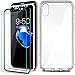For Apple iPhone X Screen Protector, COOLQO [3-Pack] Black & White [Full Coverage] [3D Touch] 0.3 mm 9H Hardness HD Shatter-Proof Anti-Scratch Anti-Fingerprint Bubble Tempered Glass + Phone Clear Case