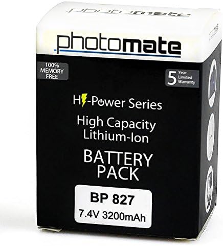 PhotoMate BP-827 BP827 Ultra High Capacity Rechargable Battery Pack (3200mAh) for Canon VIXIA / LEGRIA HF S10, S11, S20, S21, S30, S100, S200, M30, M31, M32, M31, M32, M36, M40, M41, M300, M306, M400, G10, XA10, HFS10, HFS11, HFS20, HFS21, HFS30, HFS100, HFS200, HFM30, HFM31, HFM32, HFM31, HFM32, HFM36, HFM40, HFM41, HFM300, HFM306, HFM400, HFG10, XA10, HF10, HF11, HF20, HG20, HG21, HG30, HF100, HF200 Video Camera / Camcorder
