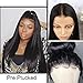 Transparent 13x4 Lace Front Wigs Human Hair Brazilian Remy Virgin Hair Straight Hair Lace Wigs with Baby Hair for Black Women 18inch 130% Density Natural Color