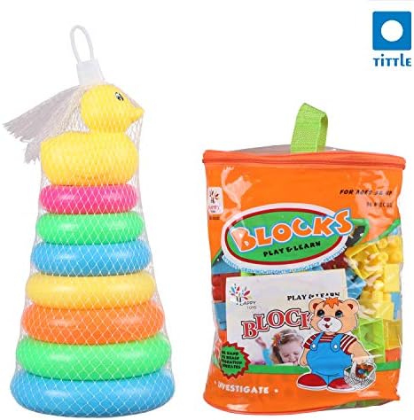 TITTLE Building Blocks + Ring for Kids Best Gift Toy, Full of Multicolour Toys Combo