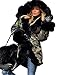 Roiii Women Winter Warm Thick Black Faux Fur Coat Hood Parka Long Jacket