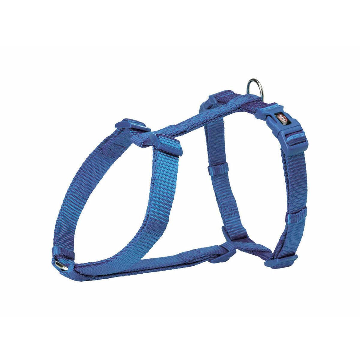 Trixie Premium H-Harness for Dogs, Stylish, Royal Blue, Solid, L: 60–87 cm/25 mm, Double-Layered Nylon for Extra Durability and Weather Resistance