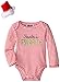 Mud Pie Unisex Baby Santa Bodysuit with Hat Clip, Red, 0-6 Months