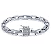 SHINY.U Hip Hop 14K Gold Plated Iced Out CZ Square Anchor Link Bracelet Men