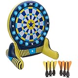 Big Sky Giant Inflatable Dartboard Set - Outdoor Lawn Dart Game for Adults &amp; Kids - Soft Tip Darts with Floating Bullseye - Fun Games for Pool Party, BBQs, Backyard, Drinking, Tailgating