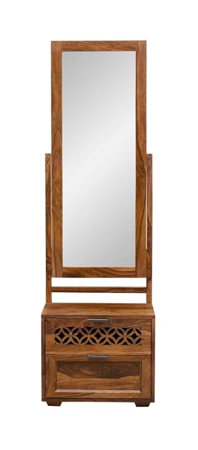 BRM Wooden Dcor Mirror (Brown)