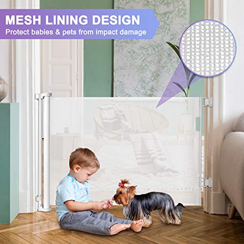Retractable Baby Gate Space Saving and Extends to 58" Wide Movable