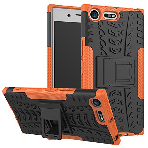 Sony Xperia XZ Premium case,Yiakeng Shock Absorbing Dual Layer Protective Fit Armor Case Cover Shell For Sony G8141, Sony Xperia XZ Premium Dual 5.5" (Orange)