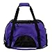 PETTOM Soft-Sided Pet Carrier for Dogs Collapsible Cats Travel Bag Under Seat Airline Approved Tote Fleece Pet Mats Included Escape Proof- M Purple