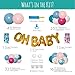Gender Reveal Party Supplies Balloon Garland Kit - Balloon Arch Kit (Small, Big, Gold Confetti, Blue, Pink Balloons and More!), with OH BABY Foil Balloon, Tinsel Curtain, Balloon Pump, and Accessories