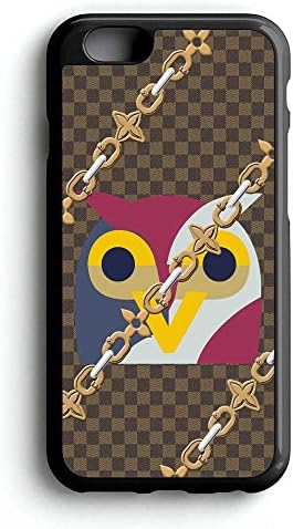 Gebleg-The Best owl and squarebrown pattern chain for iPhone 6 case Black Hard Plastic Case