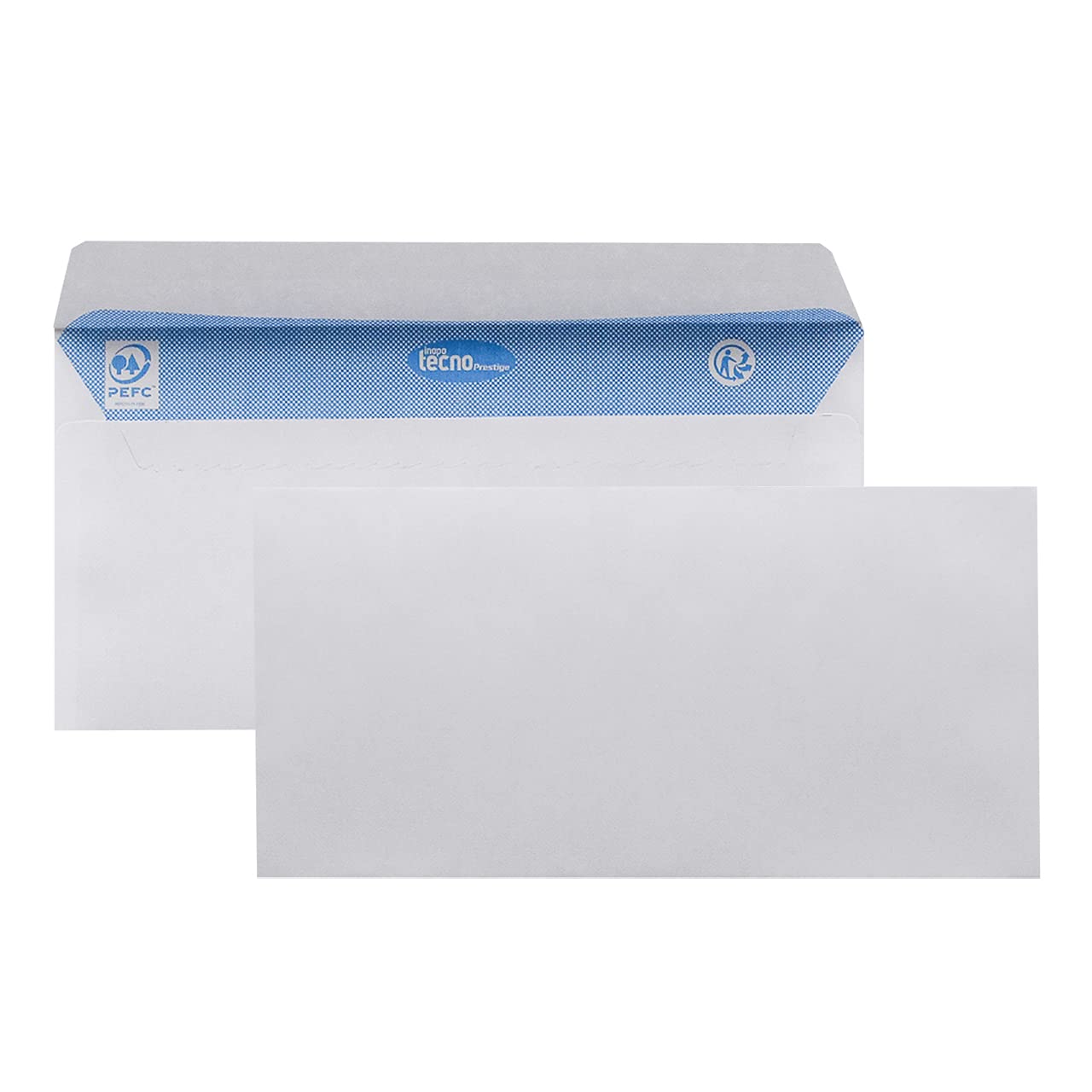 TECNO Prestige Box of 500 Envelopes Extra White with Protective Strip 80 g Format DL 110 x 220 mm