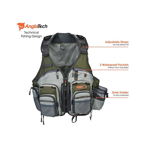 Fly-Fishing-Vest-Mesh-by-AnglaTech-Adjustable-for-Men-and-Women-Premium-Gear-Packs-and-Vests-for-FlyFishing-2016-Design Fly-Fishing-Vest-Mesh-by-AnglaTech-Adjustable-for-Men-and-Women-Premium-Gear-Packs-and-Vests-for-FlyFishing-2016-Design
