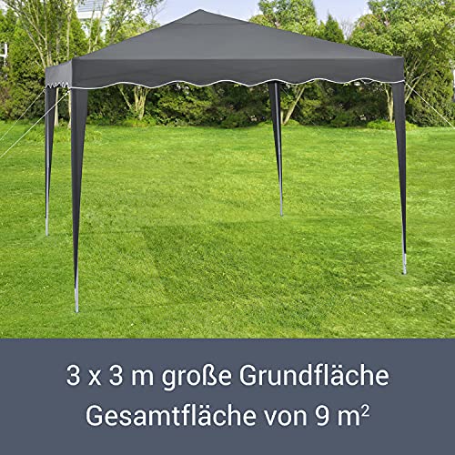 Juskys Faltpavillon Vivara 3x3 m — Pop-up Pavillon höhenverstellbar, UV50+ & wasserabweisend — Gartenzelt mit Tasche… – Bild 4
