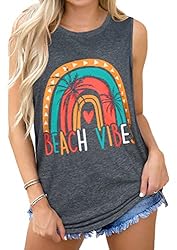 Summer Tank Tops for Women Graphic Rainbow T Shirts