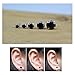 SILBERTALE 925 Sterling Silver Black Cubic Zirconia 3mm-8mm CZ Stud Earrings Men Women