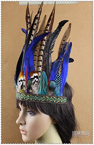 PULLANDSMILES Indian Sheikh Wild Africa Exaggerated Feather Headdress Indian War Bonnet Costumes Hand Made Costume Native American Headwear