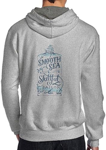 Xianliuli A Smooth Sea Never Made A Skillful Sailor Men's Fashion Creative Casual Wear Cap With No Pocket Hoodie XL Ash
